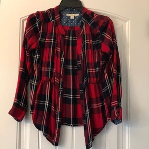 Blue white and red flannel